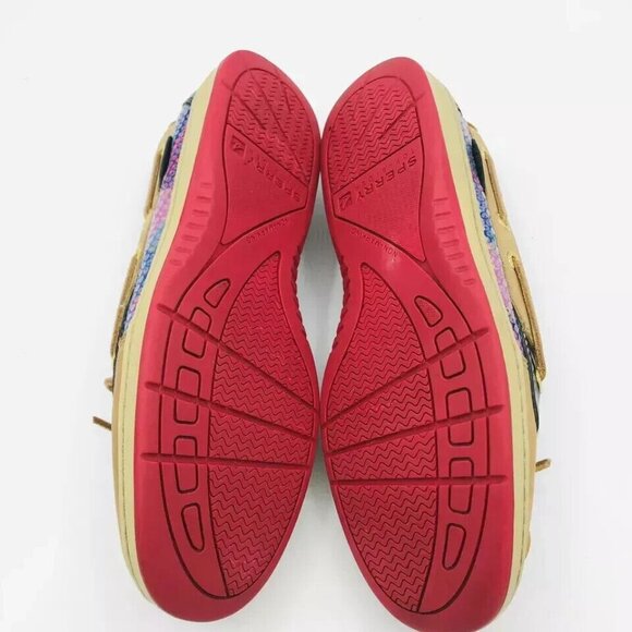 Sperry Top Sider Womens Shoes Size 6.5 M Tan Boat Shoe Angelfish Colorful Pink - Picture 9 of 11